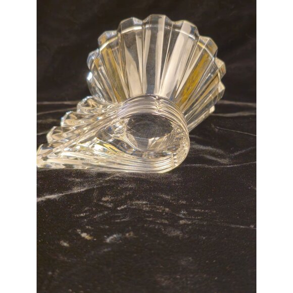 Vintage Cascade Crystal Bowl 4.5" Tall Elegant Fluted Design Clear Glass Decorat - Picture 7 of 7